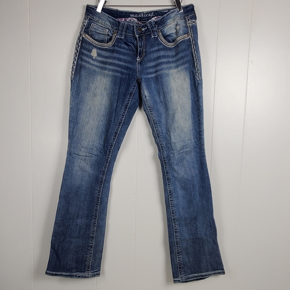 Maurices bootcut contrasting stitching jeans size 5 / 6 - Picture 11 of 15